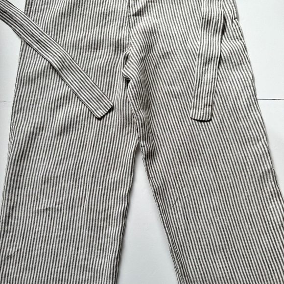 MNG Casual Mango Jumpsuit Striped Wide Leg Seersucker 2 Pockets Lagenlook XS 2 - Picture 10 of 14